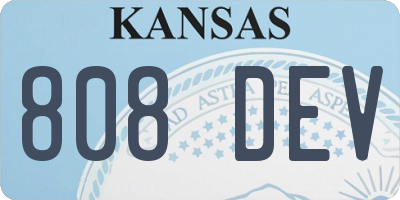 KS license plate 808DEV