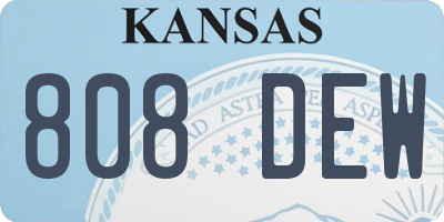 KS license plate 808DEW