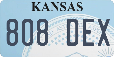 KS license plate 808DEX