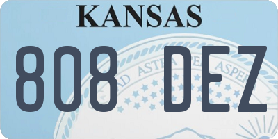 KS license plate 808DEZ