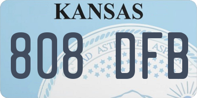 KS license plate 808DFB