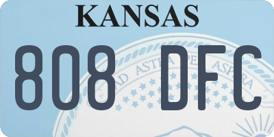 KS license plate 808DFC