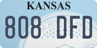 KS license plate 808DFD
