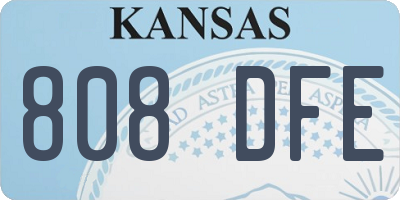 KS license plate 808DFE