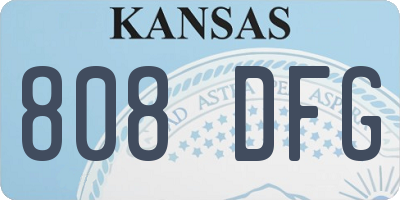 KS license plate 808DFG