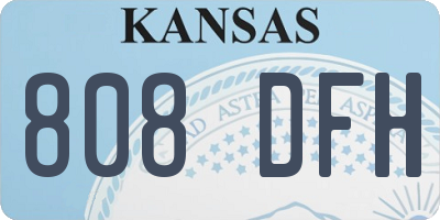 KS license plate 808DFH