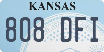 KS license plate 808DFI