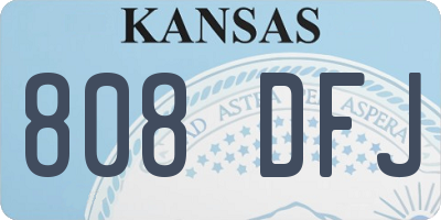 KS license plate 808DFJ