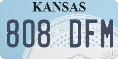 KS license plate 808DFM