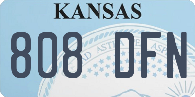 KS license plate 808DFN