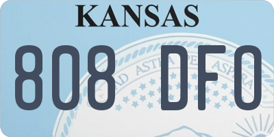 KS license plate 808DFO