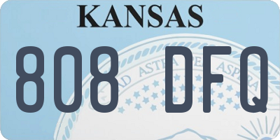 KS license plate 808DFQ
