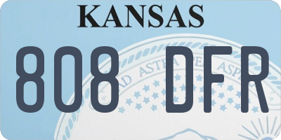 KS license plate 808DFR