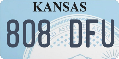 KS license plate 808DFU