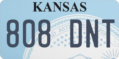 KS license plate 808DNT