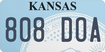 KS license plate 808DOA