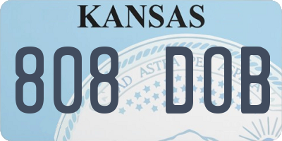 KS license plate 808DOB