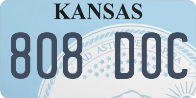 KS license plate 808DOC