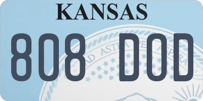 KS license plate 808DOD