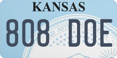 KS license plate 808DOE