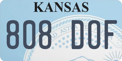 KS license plate 808DOF