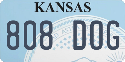 KS license plate 808DOG
