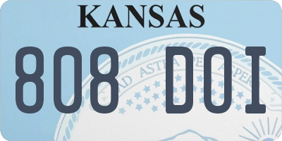 KS license plate 808DOI