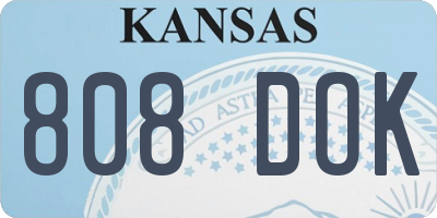 KS license plate 808DOK