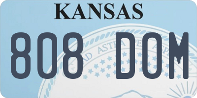 KS license plate 808DOM