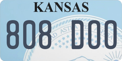 KS license plate 808DOO