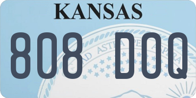 KS license plate 808DOQ