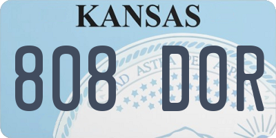 KS license plate 808DOR