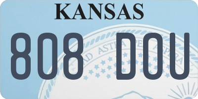 KS license plate 808DOU
