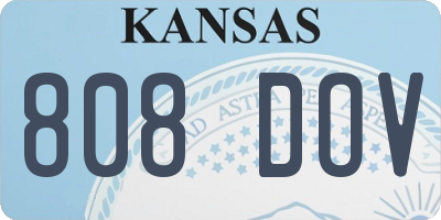 KS license plate 808DOV
