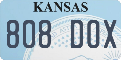 KS license plate 808DOX
