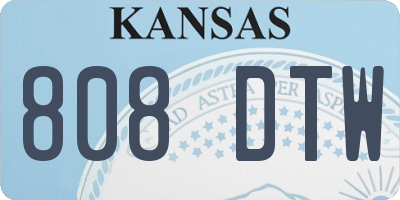 KS license plate 808DTW