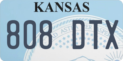 KS license plate 808DTX