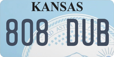 KS license plate 808DUB