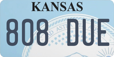 KS license plate 808DUE