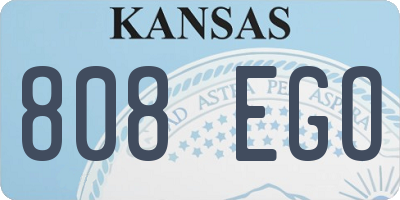 KS license plate 808EGO