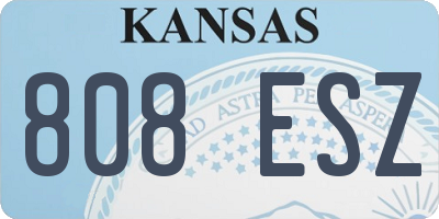 KS license plate 808ESZ