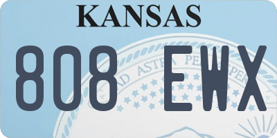 KS license plate 808EWX
