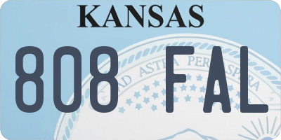 KS license plate 808FAL