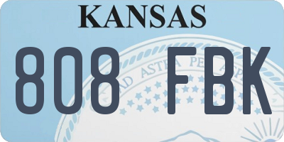 KS license plate 808FBK