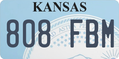 KS license plate 808FBM