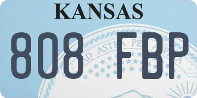 KS license plate 808FBP