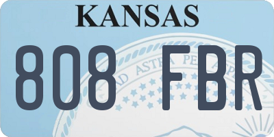 KS license plate 808FBR