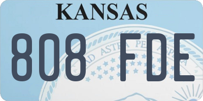 KS license plate 808FDE