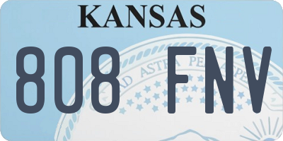KS license plate 808FNV