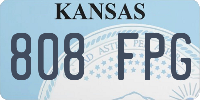 KS license plate 808FPG